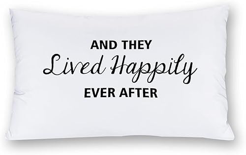 Throw Pillow Cover and They Lived Happily Ever After Pillowcases Pillow Case with Hidden Zipper 12 x 20 Inch Sleeper Cushion Cover Housewarming Gifts