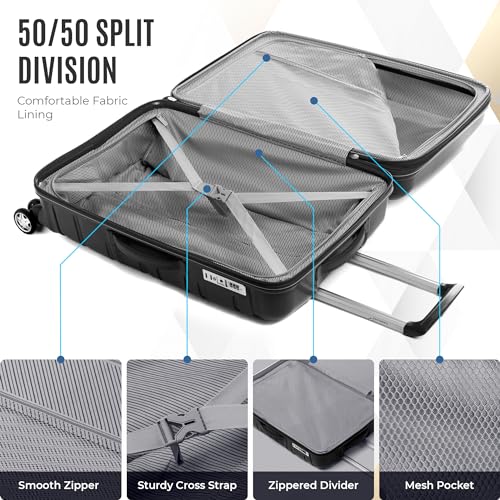 GABBIANO Unbreakable Hardshell PP Luggage Set Extra Large with 8 Wheels Thick Shell Multi Layer PP (Black, Large Checked 30 Inch)3