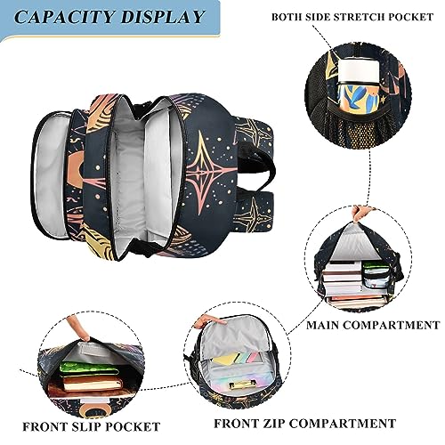 ALAZA Moon Stars Alchemy Witch Laptop Backpack Purse for Women Men Travel Bag Casual Daypack with Compartment & Multiple Pockets4