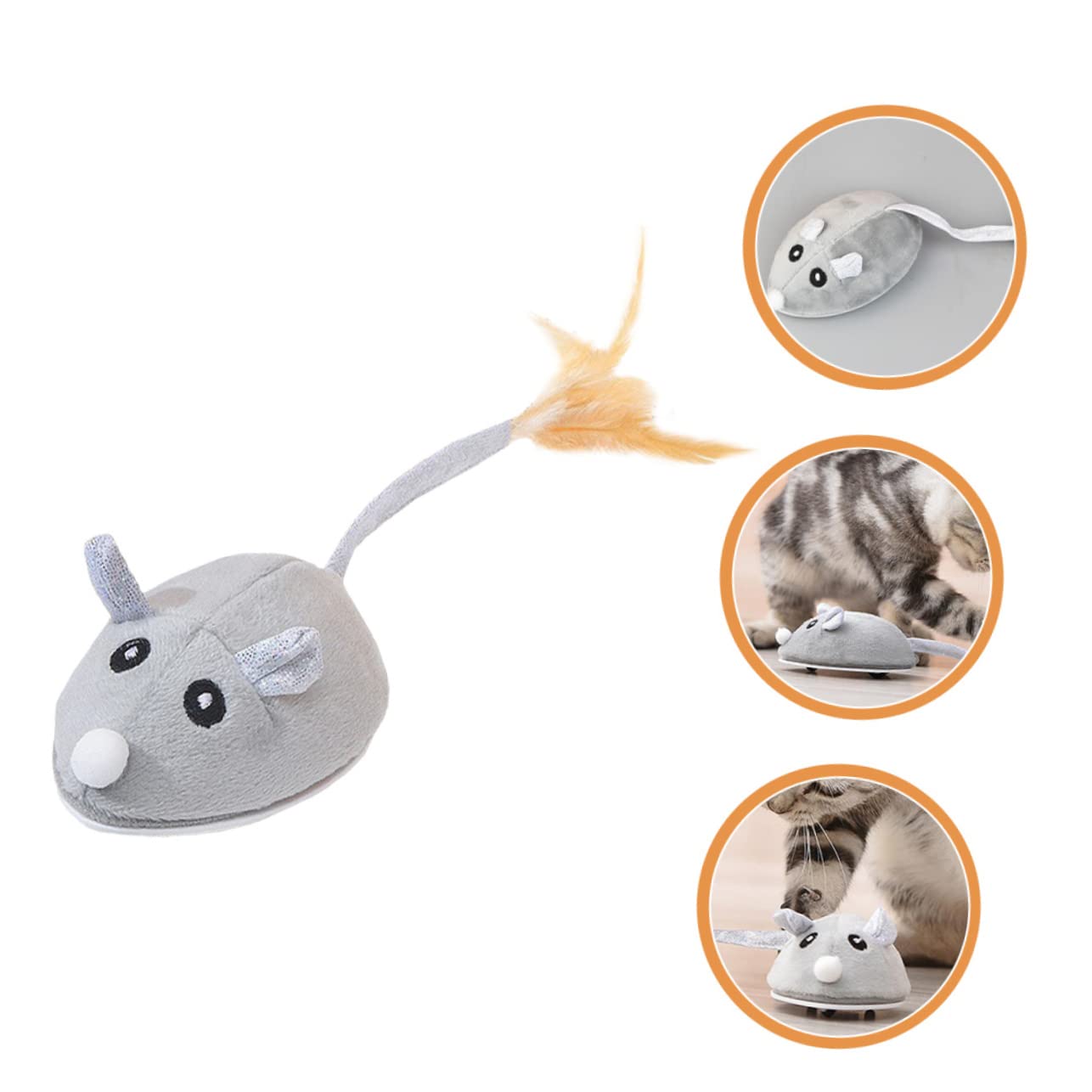 VANZACK Lot De 3 Souris Électriques Rechargeables pour Chat Jouets Dintérieur pour Chat Instincts De Chasse