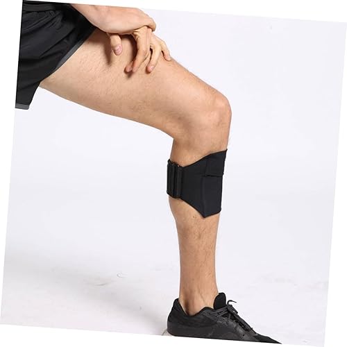 Miniatura 3 de CHILDWEET Bolsa de pierna deportiva negra para correr, soporte ajustable para teléfono con cinta de gancho y bucle para ejercicio de entrenamiento y