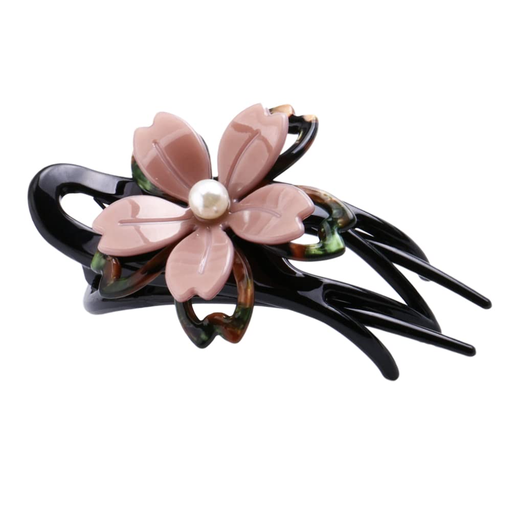 Acrylic Flower Duckbill Hair Clips and Barrettes - Ponytail Claw Clips, Hair Headdress for Women and Girls, Wedding Hair Accessories