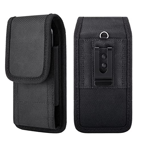 Funda Cinturón Vertical para Móviles y Smartphones Bolsas de Telefono con Clip de Cinturón para Teléfonos de 5,8-6,67 Pulgadas Negro