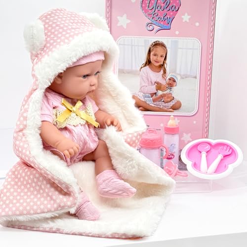 Muñeca bebé con accesorios y manta suave de 12 pulgadas miniatura 3