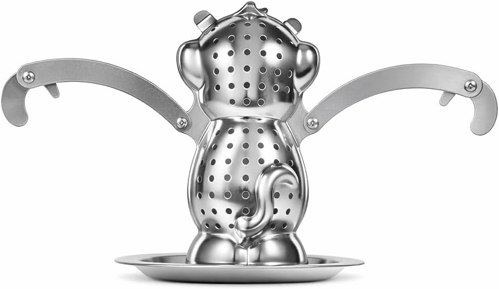 Monkey Tea Infuser, Food 8/20 Stainless Steel Loose Leaf Tea Infuser Strainer Brew Loose Leaf Tea, and Seasonings (Monkey)