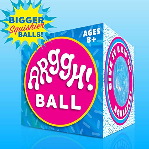 Power Your Fun Arggh Glitter Stress Ball for Adults and Kids - Medium Squishy Stress Ball Fidget Toy, Anti Stress Sensory Ball Squeeze Toy (Blue) - Thumbnail 5