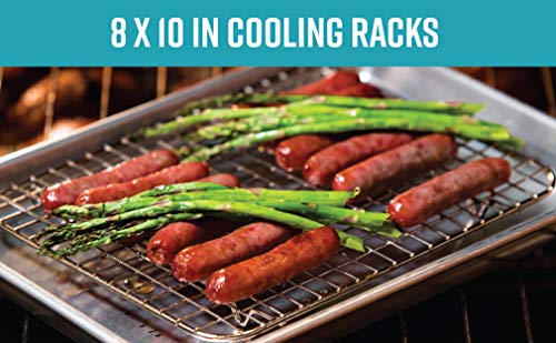 Goson Heavy Duty Stainless Stain Bakeware, Baking, Cooling, Oven Roasting, Broiler Rack, 8in by 10in, Cross Wire, Pack of 2, Compatible with Various Baking Sheets Oven Pans