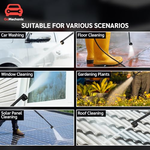 Image of GoMechanic Cordless Pressure Washer | 2X Power Wireless High Pressure Car Washer | 80 Bar Pressure, Rechargeable 48V Battery| Premium Build |6-in-1 Nozzle & 5M Hose Pipe |No Tap Needed| with Cloth