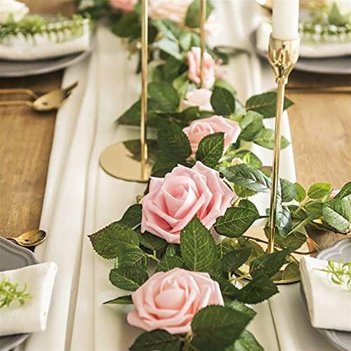 Générique Guirlande De Noël Fleurs Artificielles Rose Ivy Vigne Décoration De Mariage Real Touch Chaîne De Fleurs en Soie Maison Suspendue Guirlande Fête De Mariage Décor 2m Guirlande