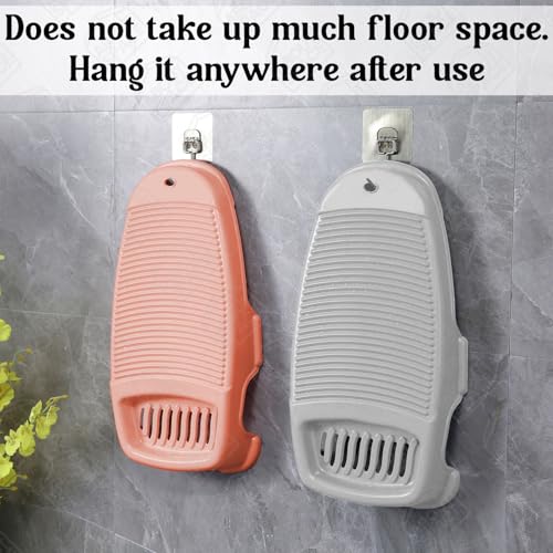 Image of ABOUT SPACE Cloth Washing Board - Non-Slip Handwash Board for Clothes - Cloth Washboard for Infant /Kid Clothes Shirts Hand Towels Undergarment Wash for Home - (Peach - L 43 x B 21 x H 7 cm)