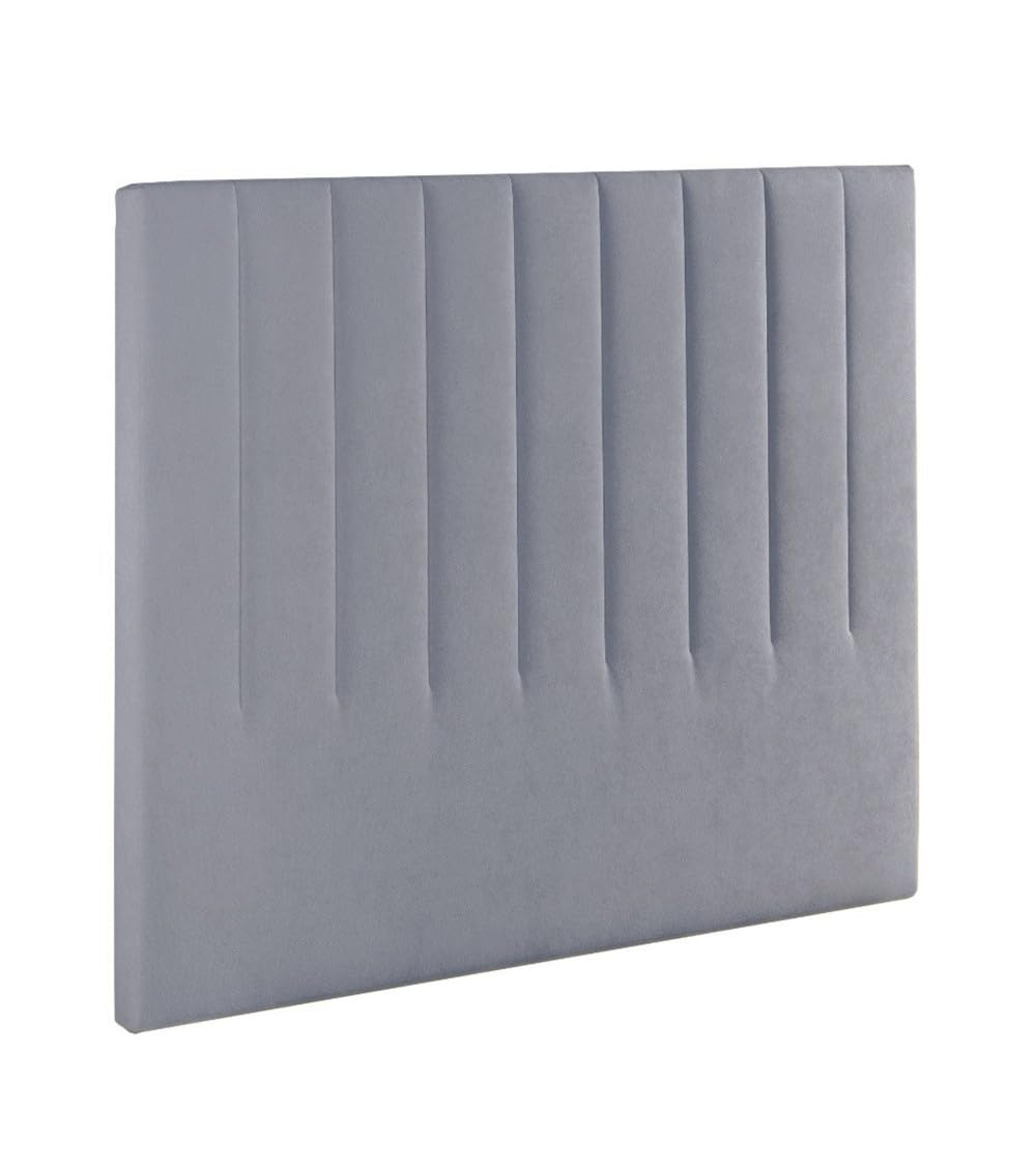 Home Heavenly® Cabecero Tapizado Amex – Acolchado Alta Densidad, Tela o Polipiel, Sin Montaje, 150x120 cm, Diseño Moderno para Dormitorio en Tela Color Gris