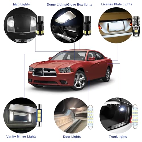 Kit de 16 luces LED interiores para Dodge Charger 2011-2021 miniatura 3