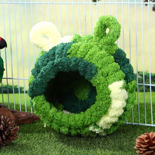 Image of GANAZONO Cozy Winter Bird Nest for Parakeets Plush Velvet Snuggle Hut with Secure Mounting for Birdcage Ideal Parrot Bed for Winter Warmth