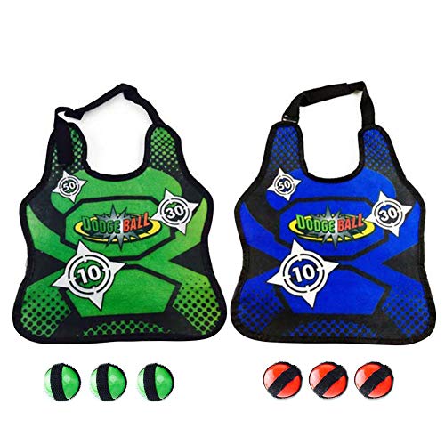 Etatea 2 Pack Kids Dodgeball Tag Sticky Vest Set Outdoor Throwing Target Game