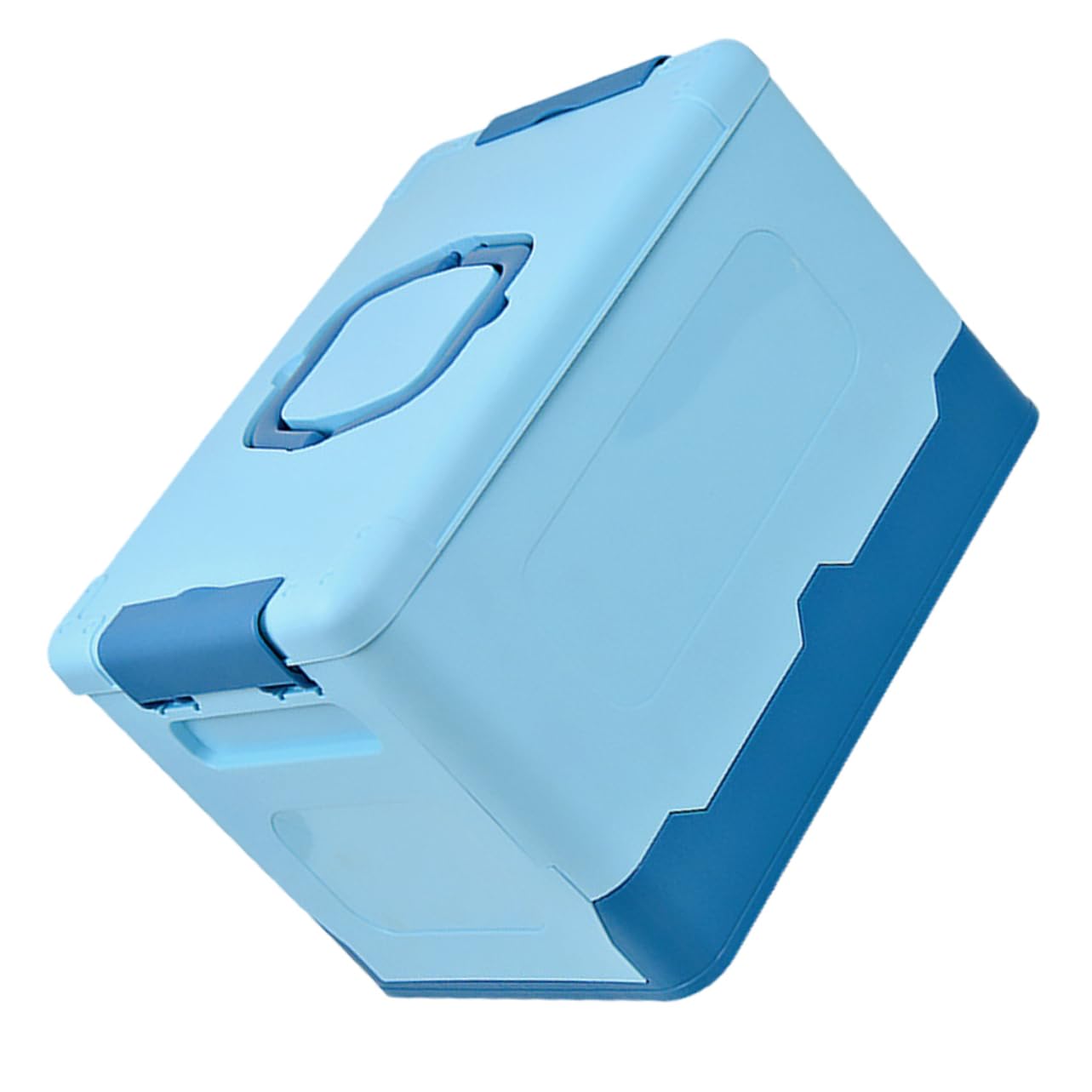 Angoily Portable Toolbox Plastic Case Handle for Tools Toys Car Office Home Storage, Blue, 34x23.5cm