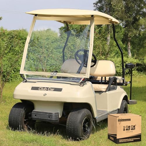 10L0L Golf Cart Windshield Fits Club Car DS Soft Golf Cart Lightweight Foldable Windproof Waterproof
