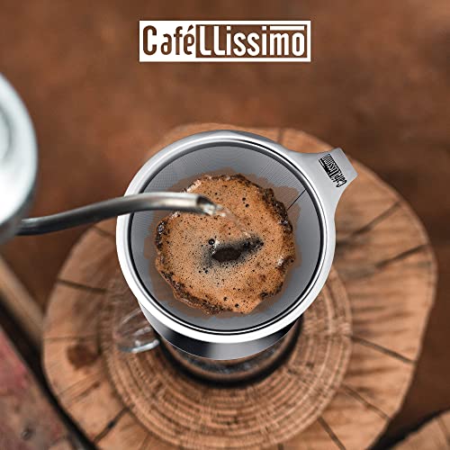 Cafellissimo Paperless Pour Over Kaffeemaschine, 188 (304) Edelstahl, wiederverwendbar, Tropfkegel, Kaffeefilter… – Bild 5