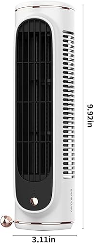 Miniatura 9 de Ventilador de torre oscilante, ventilador de mesa de escritorio con 3 velocidades, silencioso, oscilación de 50, ventilador personal pequeño sin