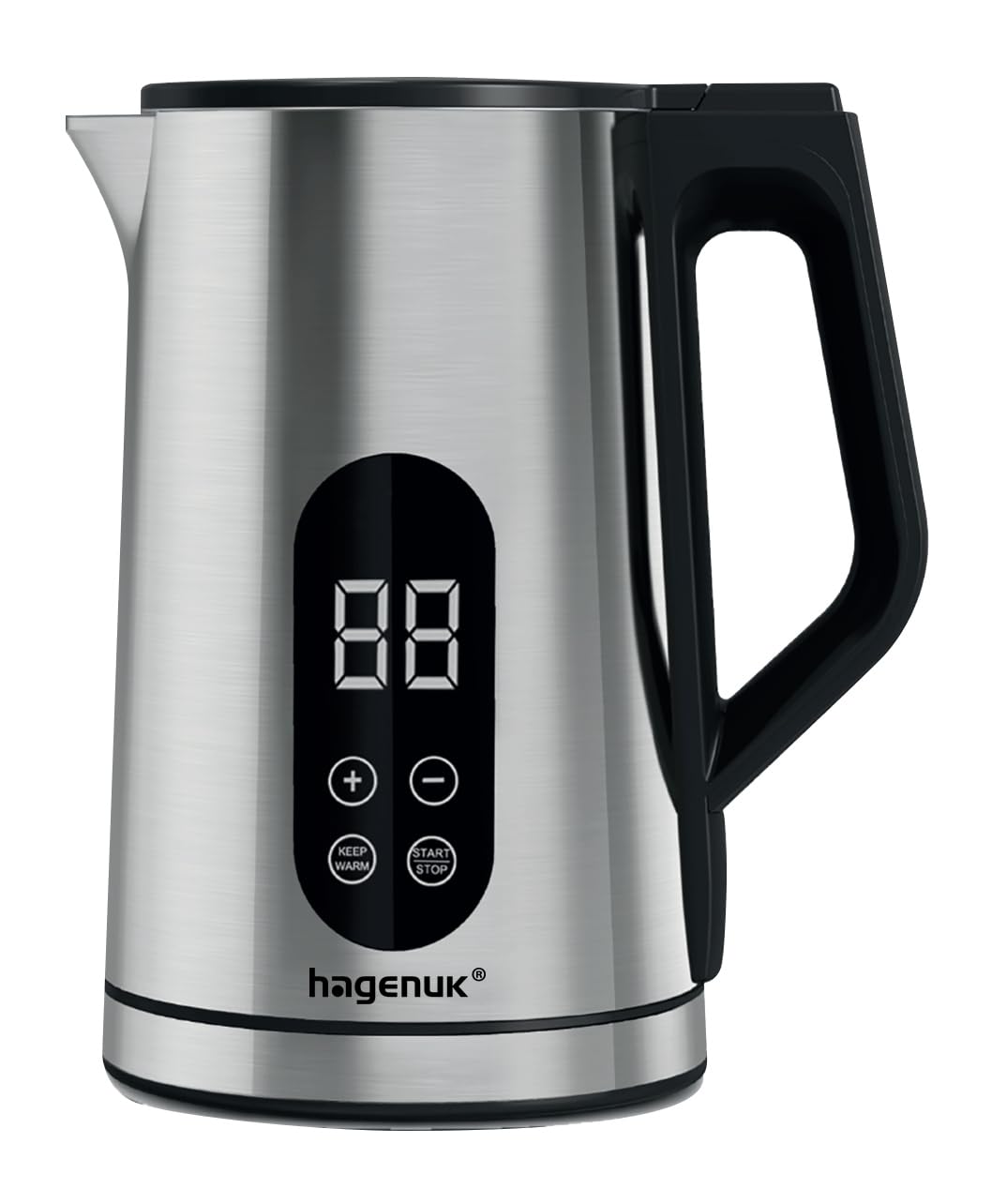 Digitales Frühstücksset Edelstahl – Toaster 850W, Filterkaffeemaschine 12 Tassen 1,5L mit Timer & Warmhaltefunktion, Wasserkocher 2200W 1,7L mit Temperaturwahl & Touch