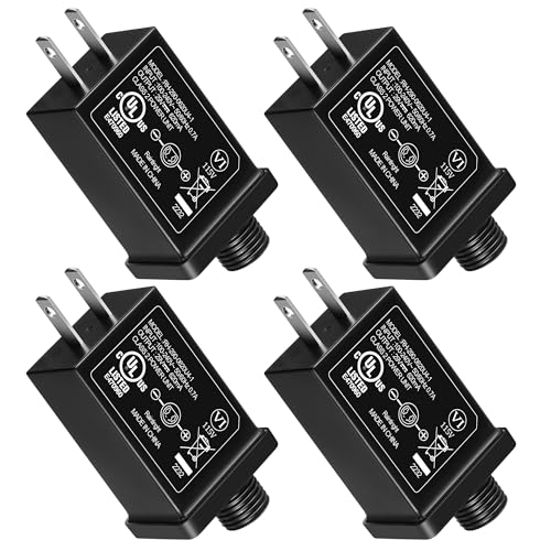 Image of Feekoon 29V 18W Class 2 LED Power Supply Transformer Replacement, Waterproof IP44 US Plug Adapter, Seasonal LED Driver Low Voltage for Christmas Lighting Holiday String Light Outdoor(4 Packs)