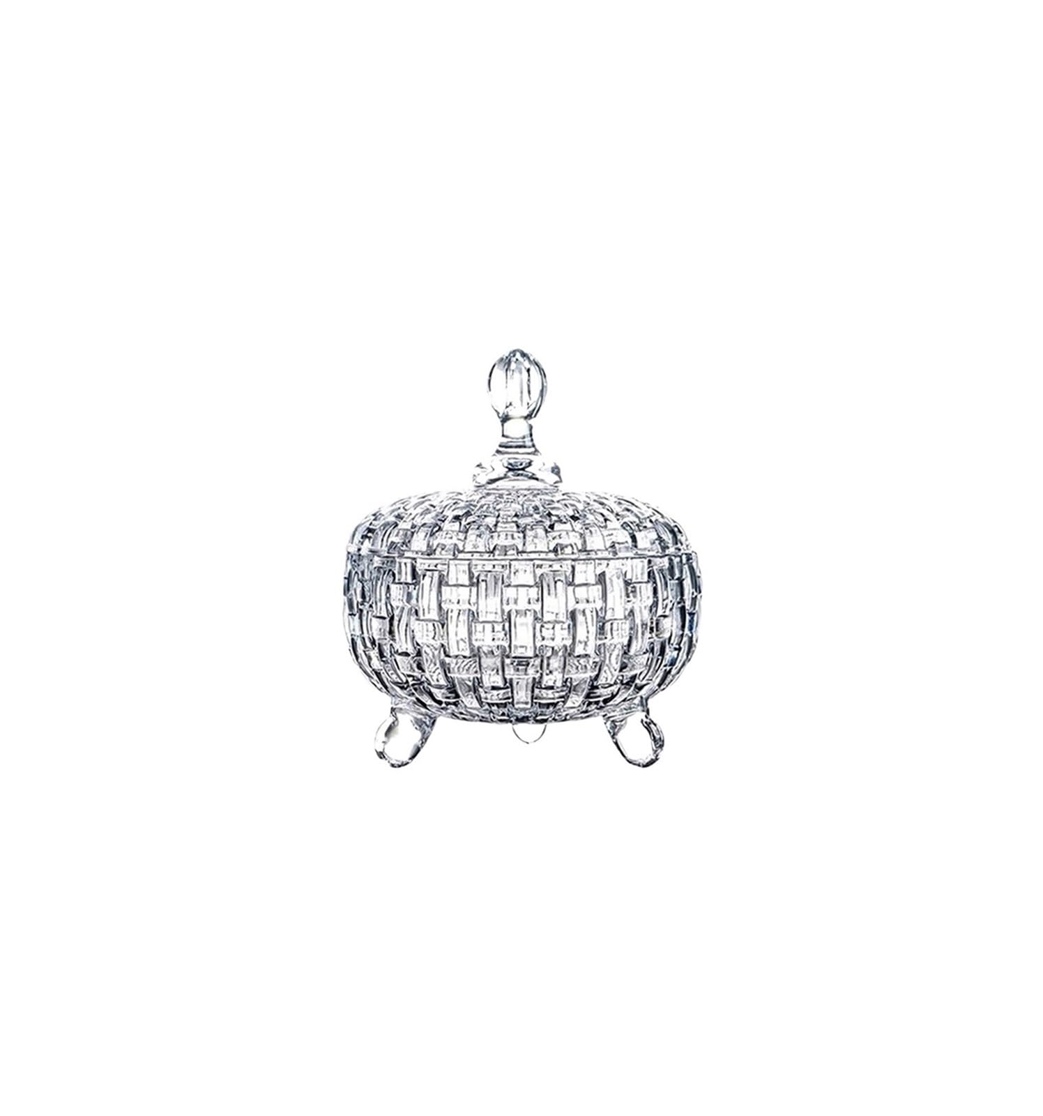 FGJsfhrDTU Glass Storage Jars, Sugar Bowl with Lid Crystal Glass Coffee Cube