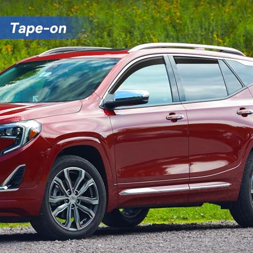 Image of Window Visors Rain Guards Shield for 2018-2024 GMC Terrain, Out-Channel Window Vent Wind Deflectors Visors Shades for 18-24 Terrain SLE SLT AT4 Denali