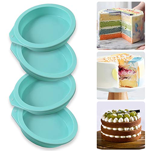 Newk Silicone Round Cake Pans, 6 Packs Nonstick Silicone Mold for Baking, Cake, Muffin, and Resin Coasters – 4 inch - Image 4