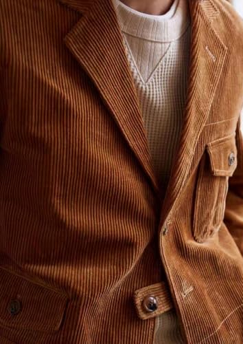 Men's Vintage Corduroy Blazer Jacket Retro Single Breasted Suit Sports Coat Formal Casual Prom3