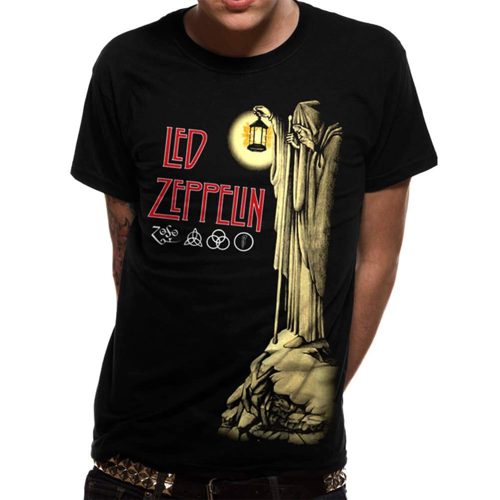 Cid Men's Black (Black Black) Led Zeppelin-Hermit T-Shirt, Xx (Size Ex Large)