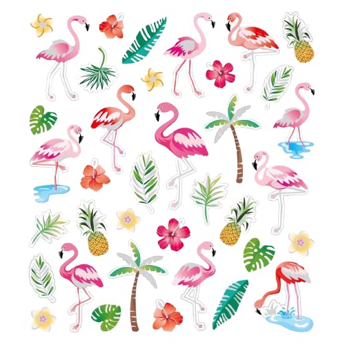 TRTO 35 Stickers Self Adhesive Flamingo Stickers Plastic Sheet For Card Christmas Decorations Useful For Christmas Decoration