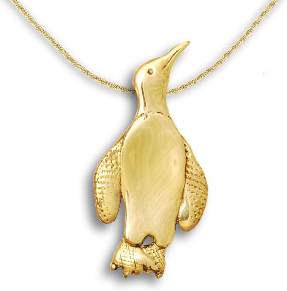 14k Gold Penguin Large Pendant