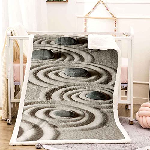 Couverture Polaire Flanelle Microfibre Chaude Douce Plaid Galets Plage 150x200