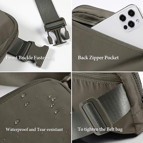 Image of ODODOS Unisex Mini Belt Bag with Adjustable Strap Small Fanny Pack for Workout Running Traveling Hiking, Dark Umber