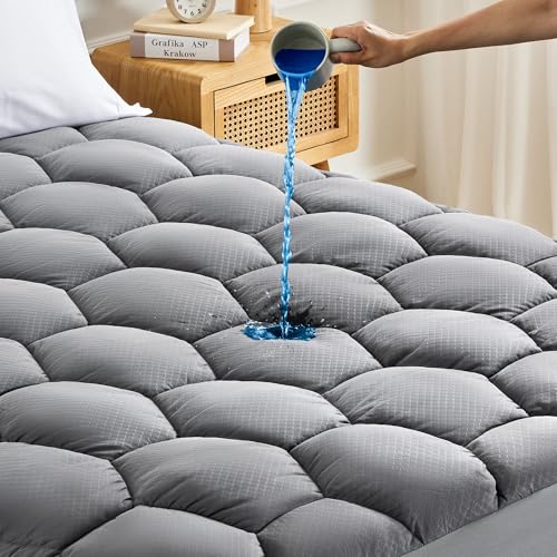 SONIVE Wasserdichter Matratzenschoner, weiche Matratzen Topper, dünne Atmungsaktive Matratzenauflage, als Matratzenschutzbezug geeignet, waschbar...