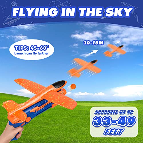 Toy Life Airplane Launcher Toy Foam Airplane Glider For Kids, 2 Pack Airplane Gun Launcher Plane Launcher Toy 2 Flight Mode Catapult Shooting Games For Kids Digital Shooting Targets For Boys #TOP6