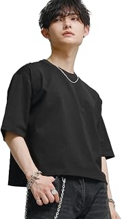 [SWANUNION] 日本製 SUI 半袖 短丈 ショート丈 Tシャツ メンズ 無地 厚手 クロップド 着丈 丈 短め 綿100