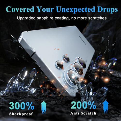 Image of YWXTW Camera Lens Protector for Samsung Galaxy S26 Ultra, [5X Stronger] Individual Metal Ring Tempered Glass Camera Cover for Galaxy S26 Ultra Accessories, Anti-Scratch, 1 Set