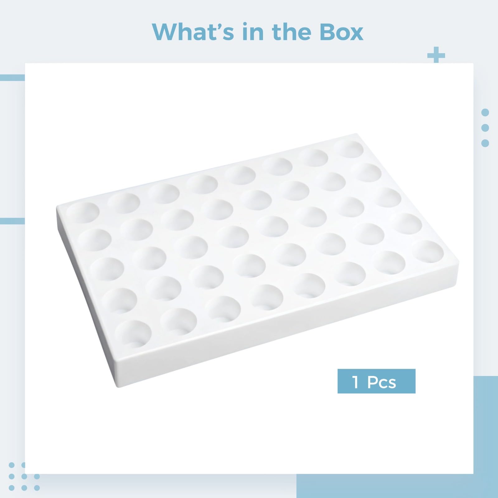 Porte-flacons de laboratoire en plastique PP, organiseur à 40 trous pour tubes à essai de 10 à 15 ml, (diamètre du trou de 2,5 cm), compact