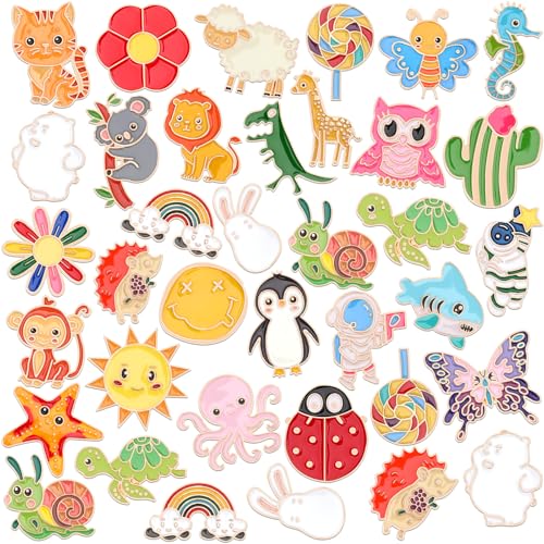 sannix 60pcs enamel pins cute funny enamel lapel pins bulk set cartoon brooch pins button badges for backpacks clothes bags hats accessories 30 styles