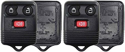 KeylessOption Just The Case Keyless Entry Remote Key Fob Shell Replacement - Black (Pack of 2)