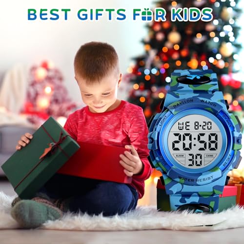 Image of Dayllon Kids Digital Watch Boys Outdoor Sports 50M Waterproof Girls Watches Alarm Clock 12 /24 H Stopwatch Calendar for Ages 3-15 Boy Girl Wristwatch Kids Gift