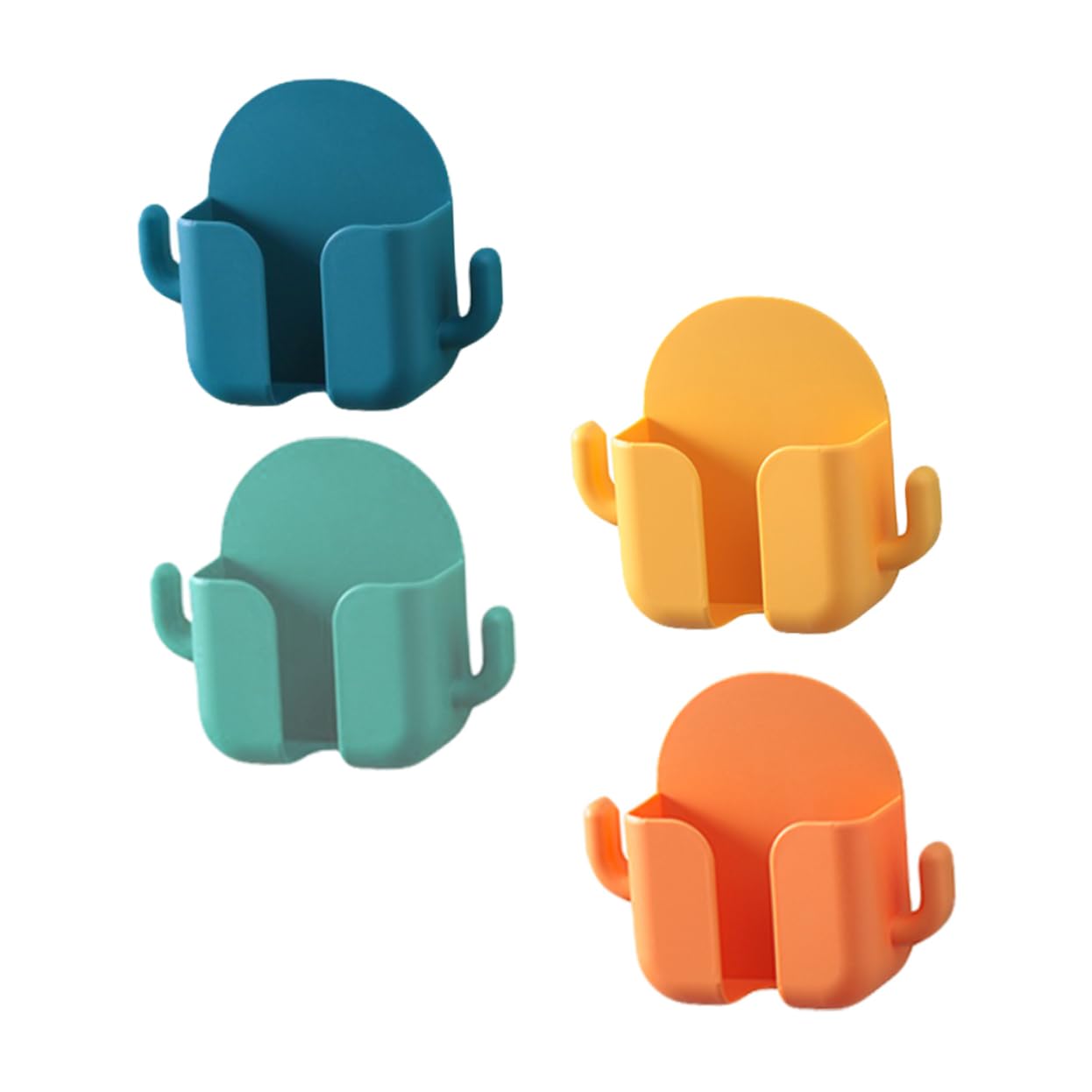 Mikikit 8pezzi Supporto Da Muro Per Smartphone Rack Di Ricarica Senza Foratura Organizzatore Per Telefono Per Casa e Ufficio Arancione Scuro