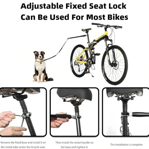 Fahrradleine für Hunde,Freihändiges Hunde Fahrrad Trainingsleine,Teleskop Fahrradleine Hund,Abnehmbar Hände Frei Fahrrad-Hundeleine,Fahrrad Hundeleine für Training,Joggen,Radfahren und Outdoor