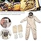 ERMWALR Imker-Schutzanzug mit Handschuhen, stichfester Imkeranzug mit Maske, Kapuze professioneller Schutzkleidung Geeignet für Männer und Frauen，Apricotfarbener Imker-Schutzanzug (L)