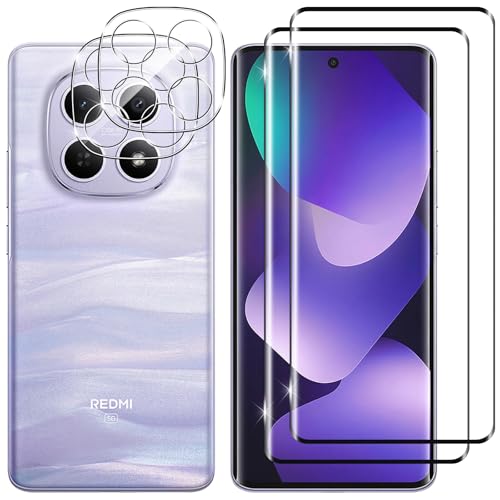 Kokio 2 Piezas Protector de Pantalla para Xiaomi Redmi Note 15 5G, con 2 Piezas Protector de Lente de Cámara, Ultra HD Cristal Templado, Dureza 9H, Anti Arañazos, Sin Burbujas