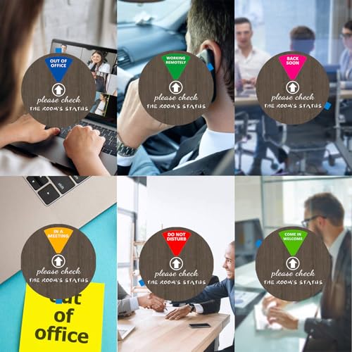 Image of Privacy Door Sign, Do Not Disturb /Come in Welcome /Out of Office /in a Meeting /Back Soon /Working Remotely Sign, That Lets Others Know Whether You're Available Or Not For Office (6inch,Dark Brown)