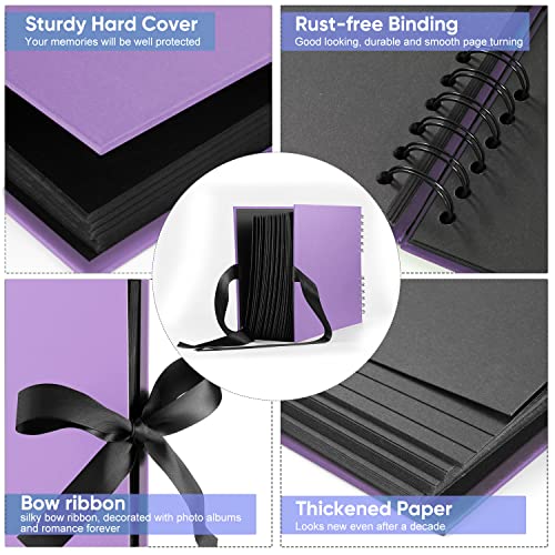 DazSpirit Photo Album Scrapbook, 80 Page DIY Memory Book with 12 Metallic Pens & 8 Photo Stickers, Holds 420 Photos - Image 4