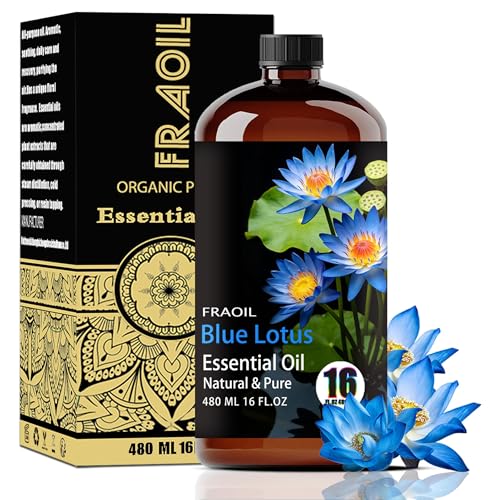 Blue Lotus Essential Oil Blue Lotus Oil 16 Fl Oz 480ML for Diffuser Humidifier Yoga Cleaning DIY Candle Soap Making Essential Oils