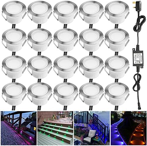 RGB Led Decking Lights Waterproof IP67 Ø45MM + WiFi Controller - Lighting for Terrace/Patio/Path/Wall/Garden/Decoration, 10 Packs