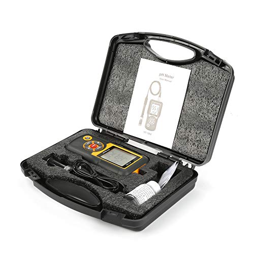 Oumefar Testeur pH Numérique Haute Précision 0.00 à 14.00, HT-1202 avec Mesure Température, Grand Écran LCD Rétroéclairé pour Eau, Aquarium, Piscine,...